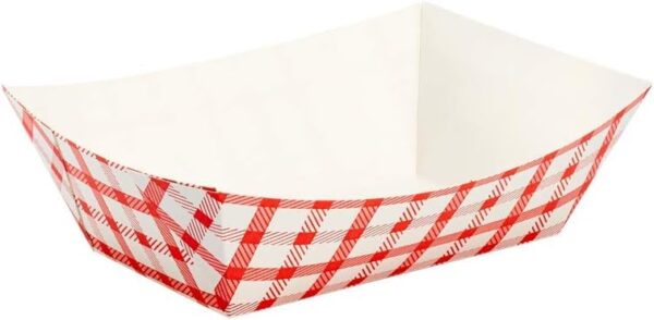 1 Lb Food Boat/tray Red Check & White 1000/case)