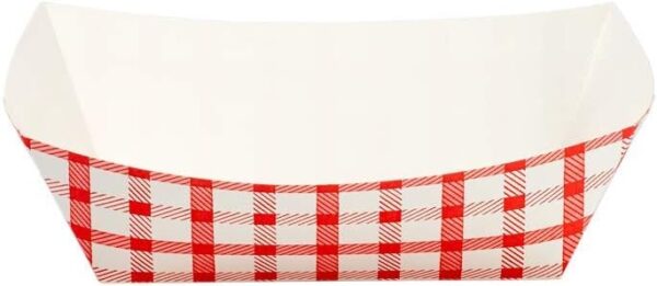 1 Lb Food Boat/tray Red Check & White 1000/case)