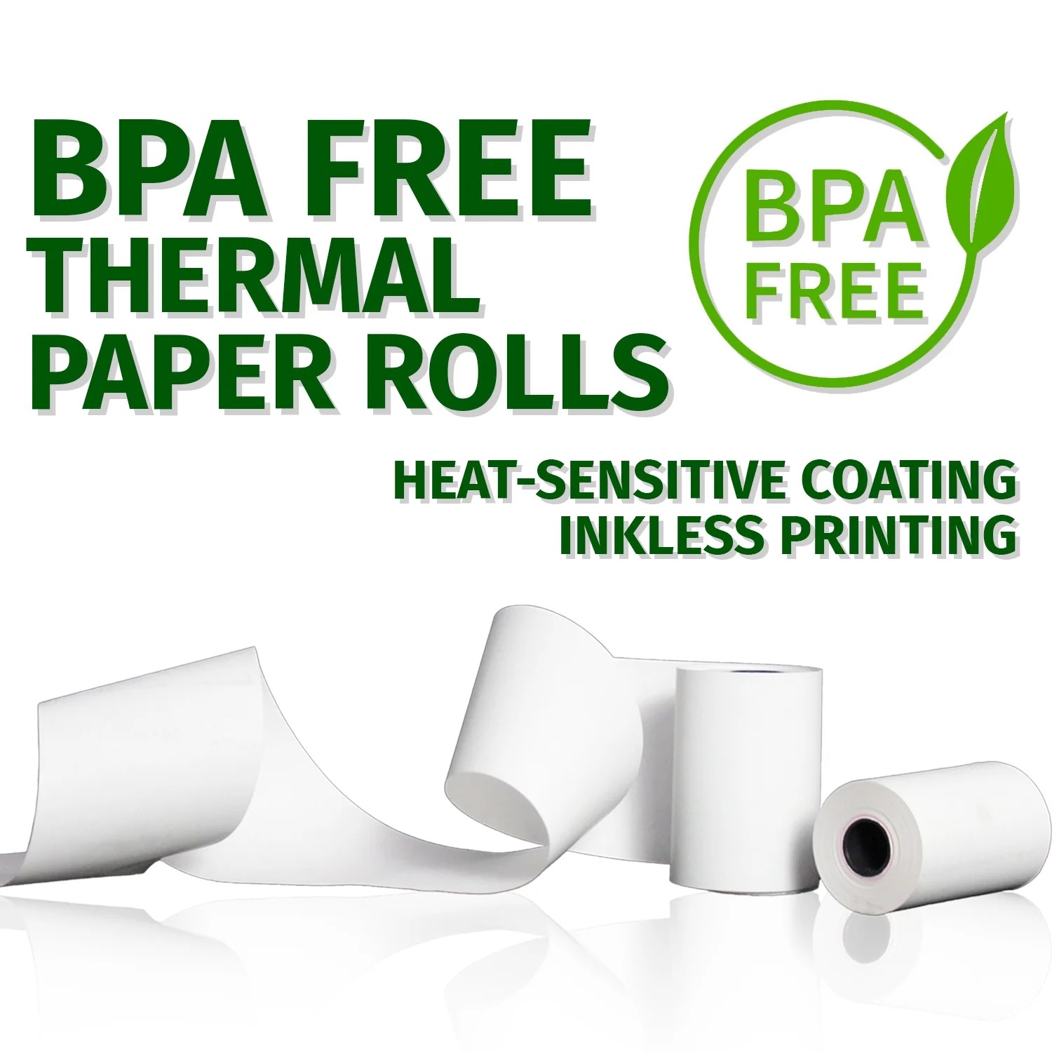 Watson Distributing 2 1/4" x 50' Phenol-Free (BPA & BPS) Thermal Paper, 5 Rolls/Case - Image 5