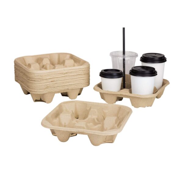 4 Cup Molded Fiber Holder/carrier 300/case 75 Piece/bag)