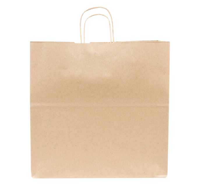 13" X 7" X 13" Paper Shopping Bag With Handle White 250/case - Image 2