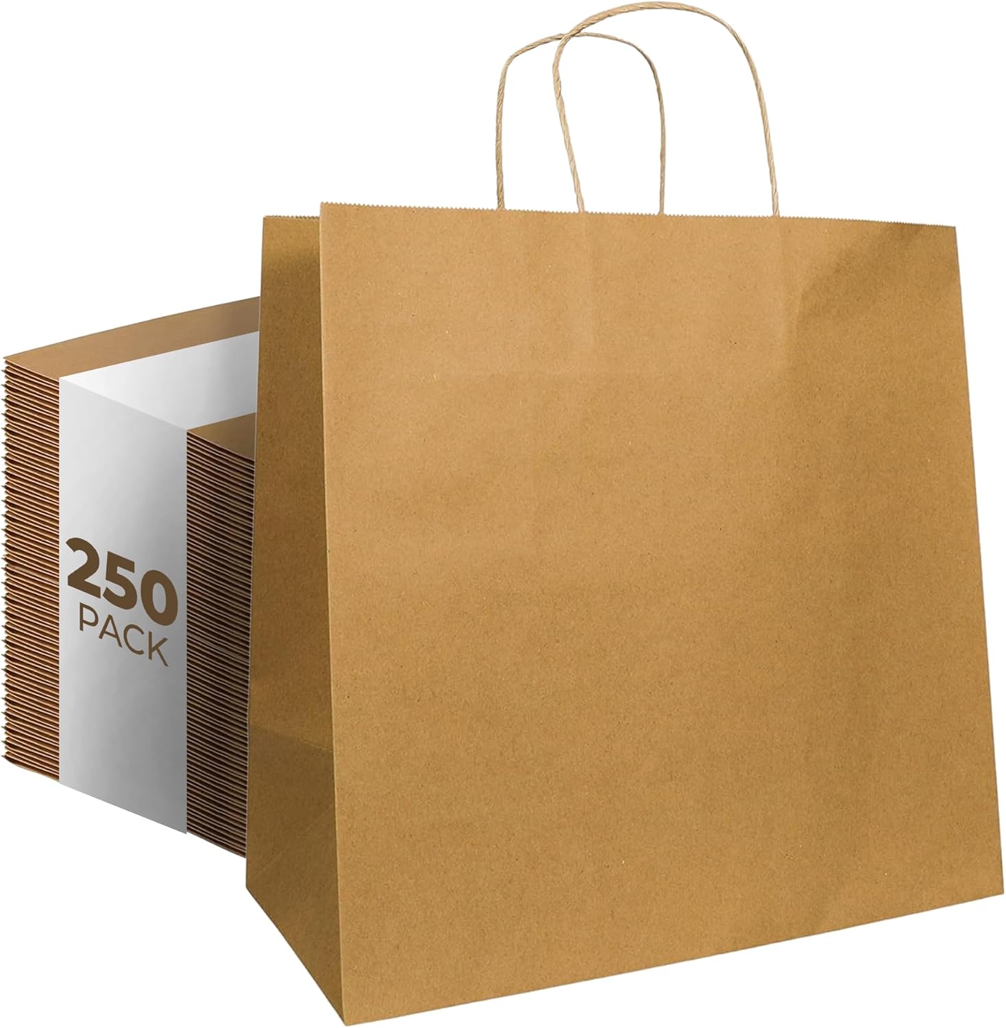13" X 7" X 13" Paper Shopping Bag With Handle White 250/case - Image 4