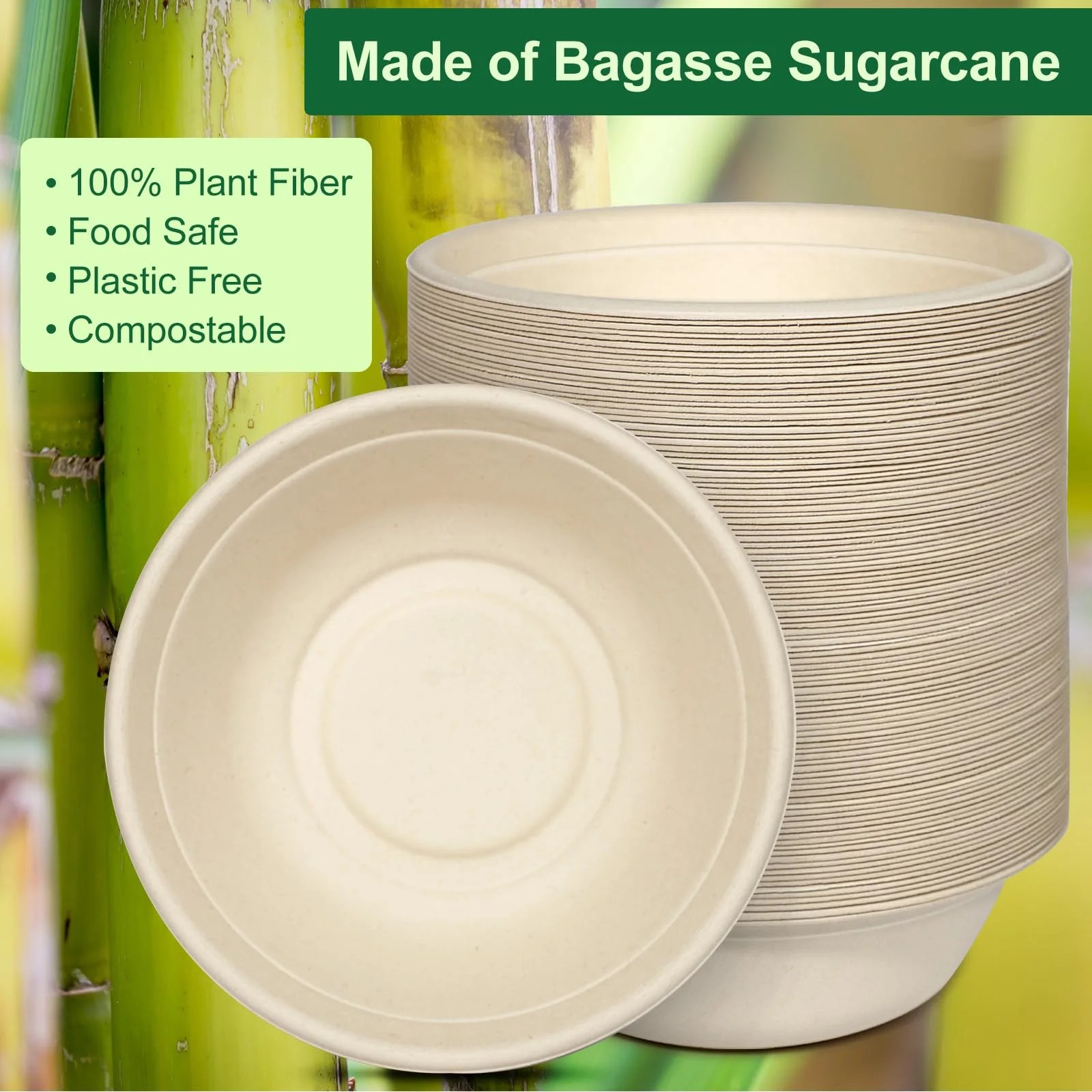 Watson Distributing 32 OZ Bowl Bagasse 500/case - Image 5