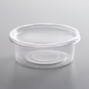 8 OZ Translucent Round Deli Container With Lid Combo 240/case