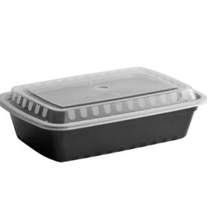 32 OZ Rectangular Microwaveable Container With Lid 1-compartment 150/case