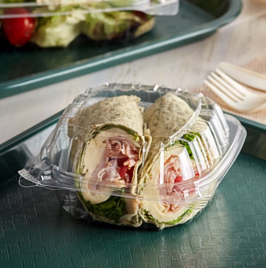 5-3/8" X 5-1/4" X 2-5/8" Container Plastic Clear Hinged 500/case - Image 3