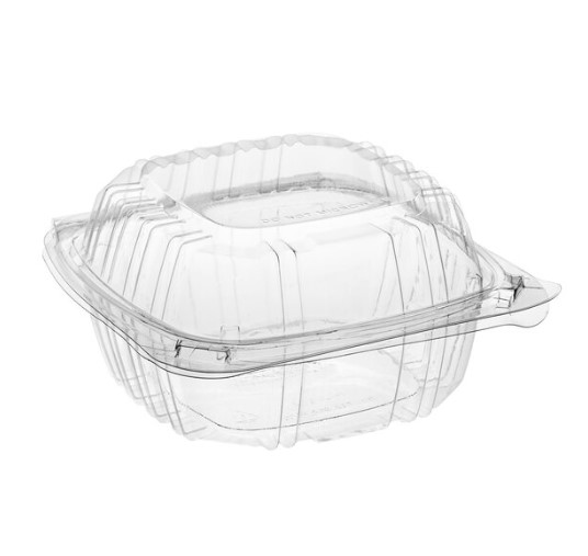 6" X 6" X 3.5" Clear 1-compt Pet Hinged-lid Container 200/case - Image 4