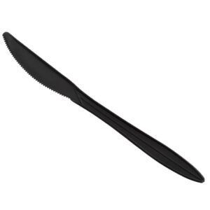 Medium Weight Plastic Knife Black 6.5" 1000/case