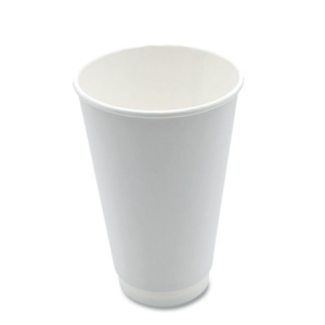 16 oz Double Wall Insulated Leak-Free Paper Cup - 500 Count Leakproof Recyclable White Disposable Hot Cups for Restaurants, Cafes, Bistros, Parties, and Events