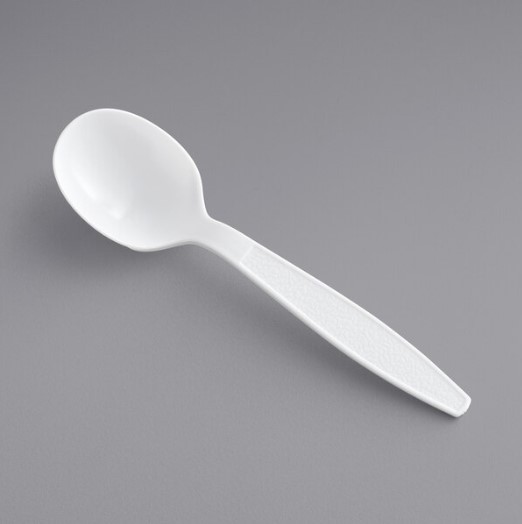 Watson Distributing Heavy Weight Bohra Spoon Plastic White 5.4" 1000/case - Image 3