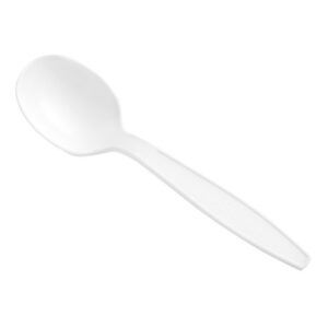 Extra Heavy Weight Plastic Soup Spoons PP White 1000/case