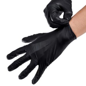 Watson Distributing Large Black Nitrile Gloves, Soft, Powder Free, 10 Boxes of 100 (1000/Case)