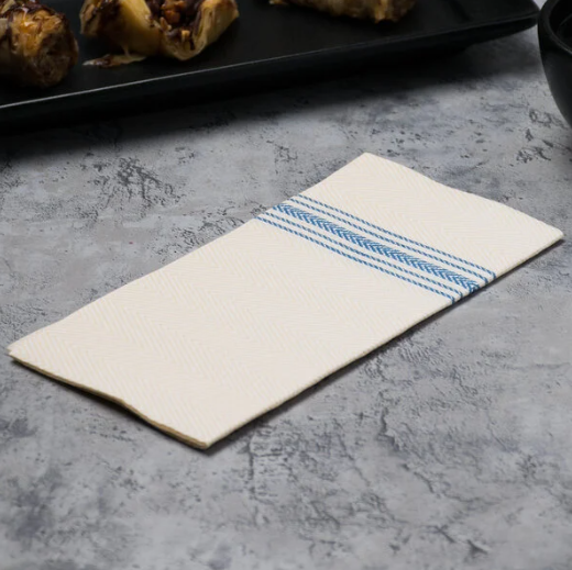 15-1/2" X 15-1/2" White/blue Dishtowel Print Dinner Napkin 800/case