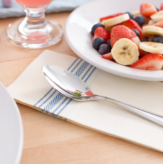 15-1/2" X 15-1/2" White/blue Dishtowel Print Dinner Napkin 800/case - Image 2