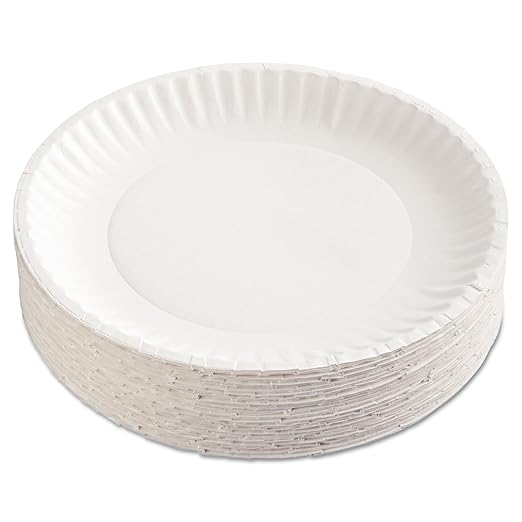 9" White Uncoated Paper Plate 1000/case - Image 4