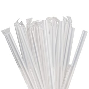7-3/4" Plastic Straw Jumbo Paper-wrapped Clear 9600/case)