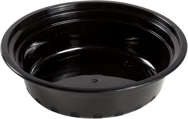 16 Oz 6" Black Microwaveable Flat Round Bowl With Clear Lid 150/case)