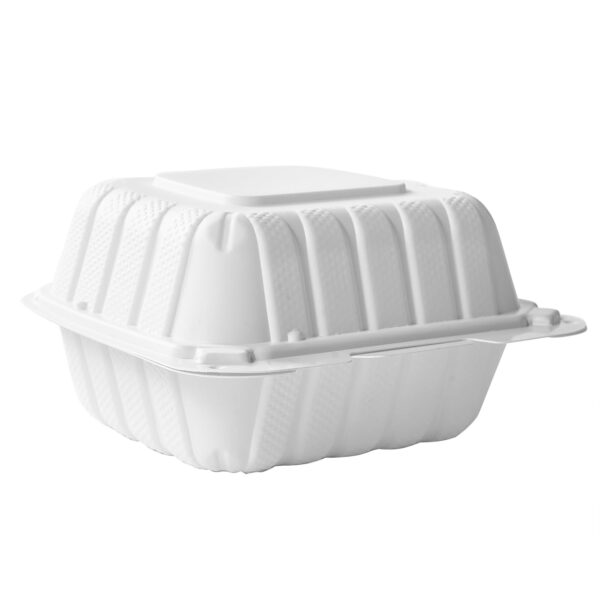 6" X 6" Clamshell Mfpp Container 1-compartment Corner Lock 250/case)