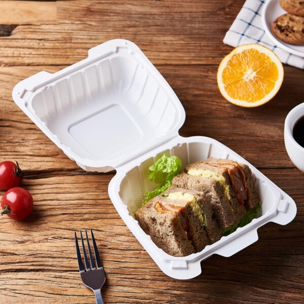 6" X 6" Clamshell Mfpp Container 1-compartment Corner Lock 250/case)