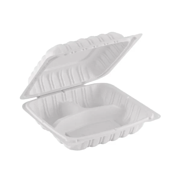 9" X 9" Clamshell Mfpp Container 3-compartment Corner Lock 150/case)