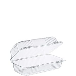 6" X 6" X 3.5" Clear 1-compt Pet Hinged-lid Container 200/case)