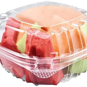6" X 6" Clear 1-compt Pet Hinged-lid Container 500/case)