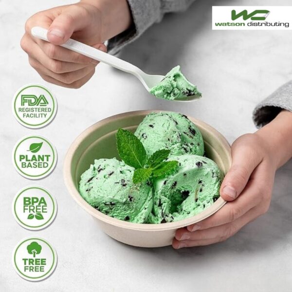 Compostable Heavy Weight Spoon Cpla Plastic White 6-1/2" 1000/case)