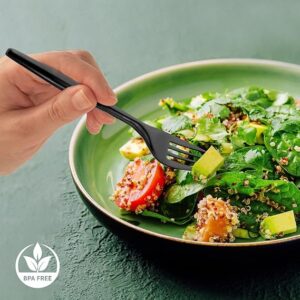 Medium Weight Plastic Fork Black 5.8" 1000/case)