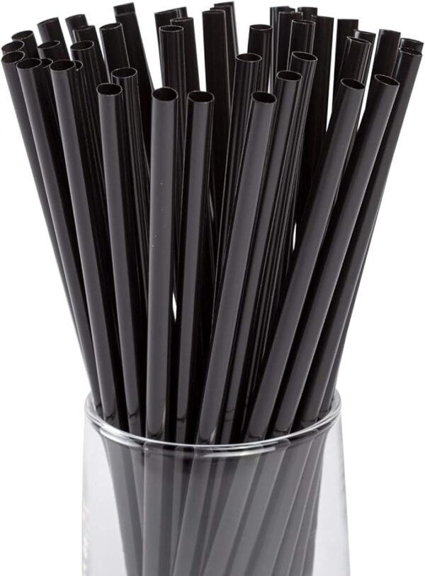 7-3/4" Plastic Straw Black Unwrapped Jumbo 2000/case)