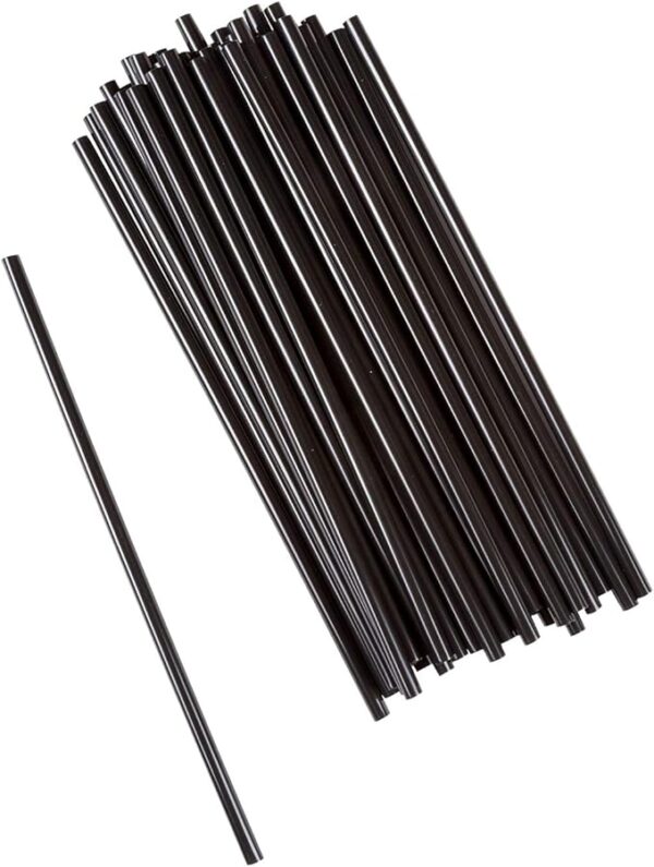 7-3/4" Plastic Straw Black Unwrapped Jumbo 2000/case)