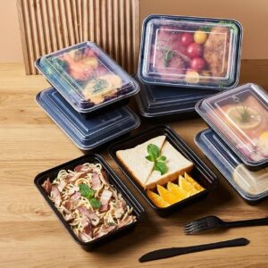 24 Oz Rectangular Microwaveable Container With Lid 150/case)