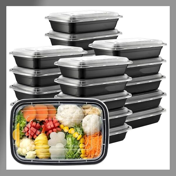 32 Oz Rectangular Microwaveable Container With Lid 1-compartment 150/case)