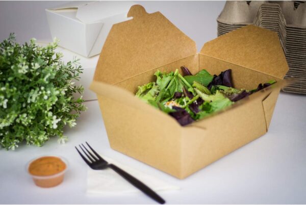 #1 Take-out Container Microwaveable Folded Paper 5" X 4.25" X 2.5" 450/case